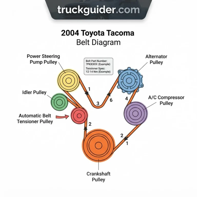 2004 toyota tacoma belt diagram diagram with labeled components and explanations