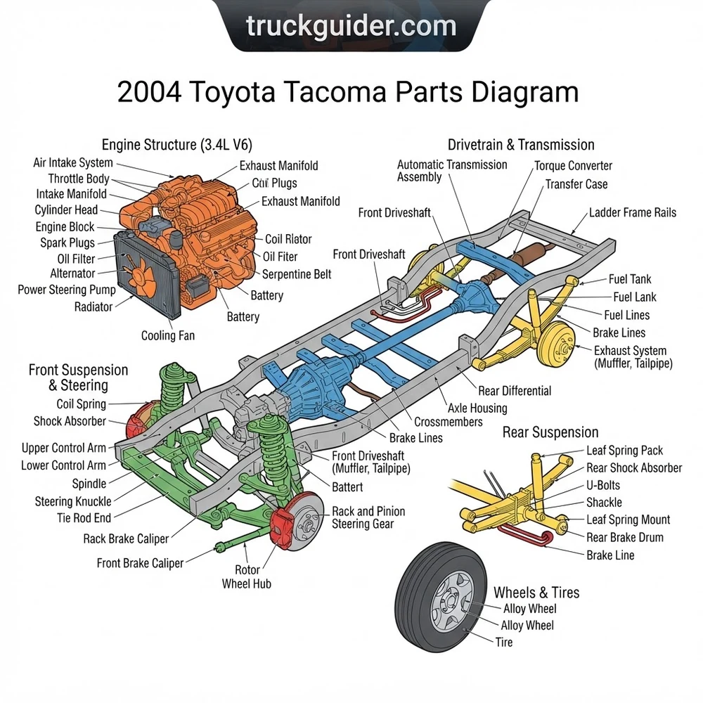 2004 Toyota Tacoma Parts Diagram: Component Breakdown (2026)