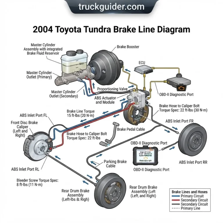 2004 toyota tundra brake line diagram diagram with labeled components and explanations