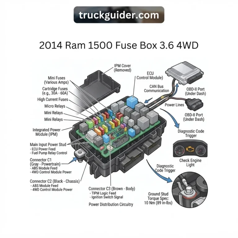 2014 ram1500 fuse box 3.6 4wd diagram with labeled components and explanations