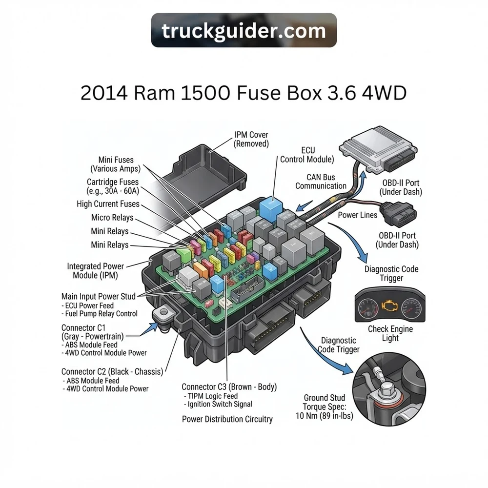 2014 Ram 1500 Fuse Box 3.6 4WD Diagram: Troubleshooting 2026