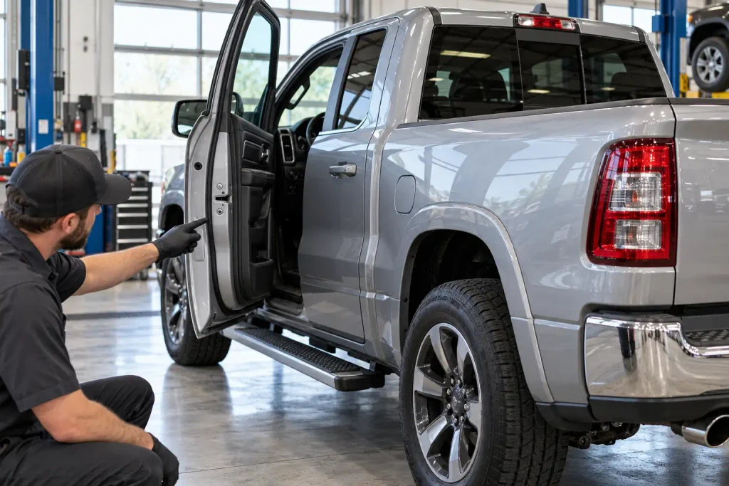 Ram 1500 door ajar sensor reset inspection at driver door latch