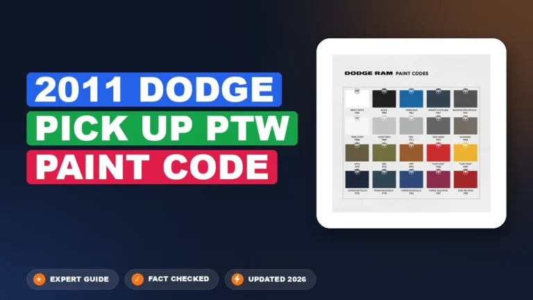 2011 Dodge Pick Up Ptw Paint Code 2026 Factory Data