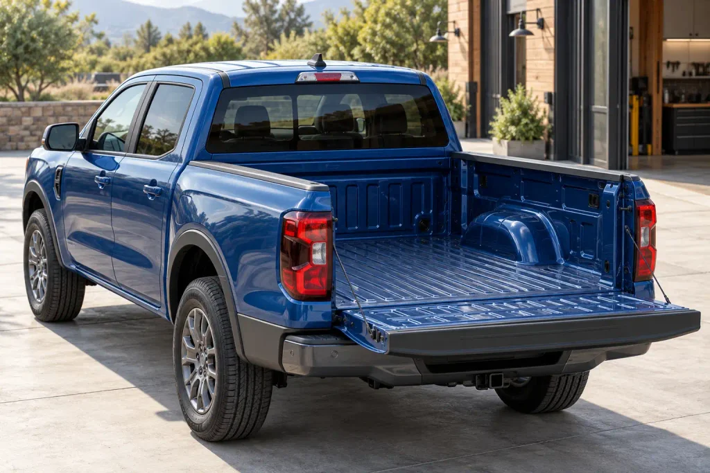 2026 Ford Ranger SuperCrew pickup bed illustrating Ford Ranger bed size chart