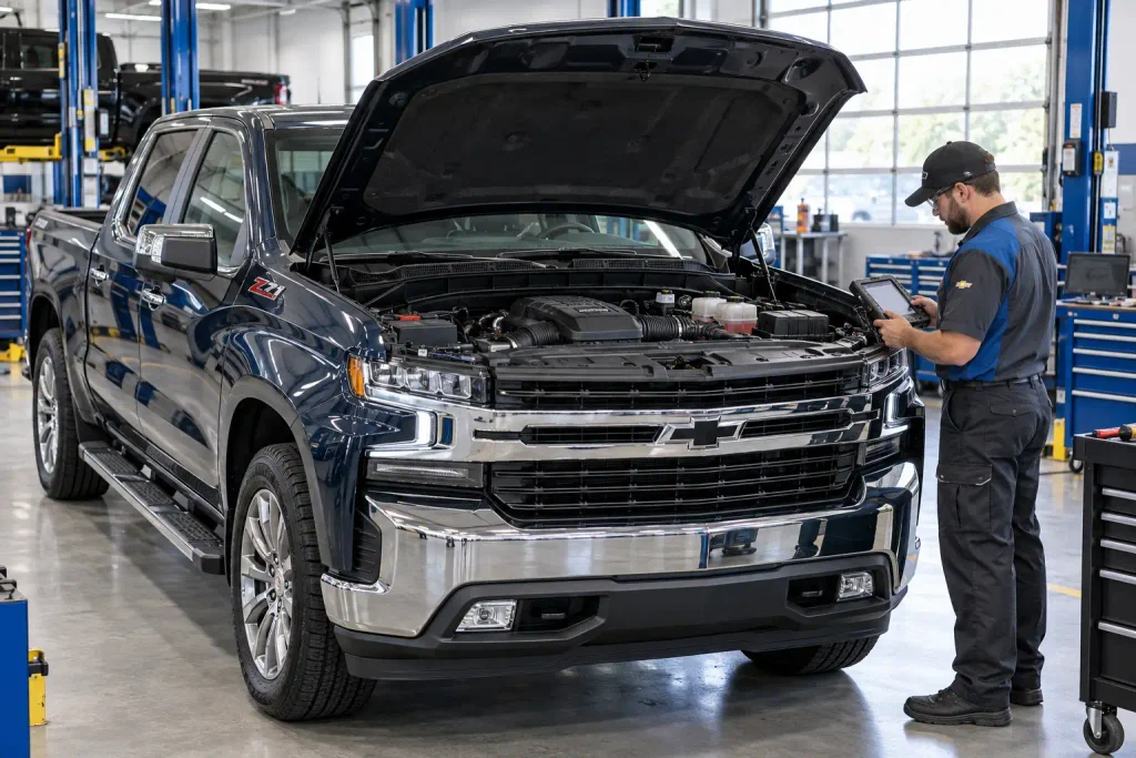 GM L87 direct injection engine inspected for possible carbon buildup