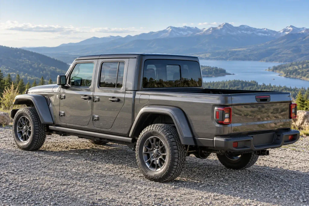 Jeep Gladiator pickup with visible cargo bed for payload capacity chart