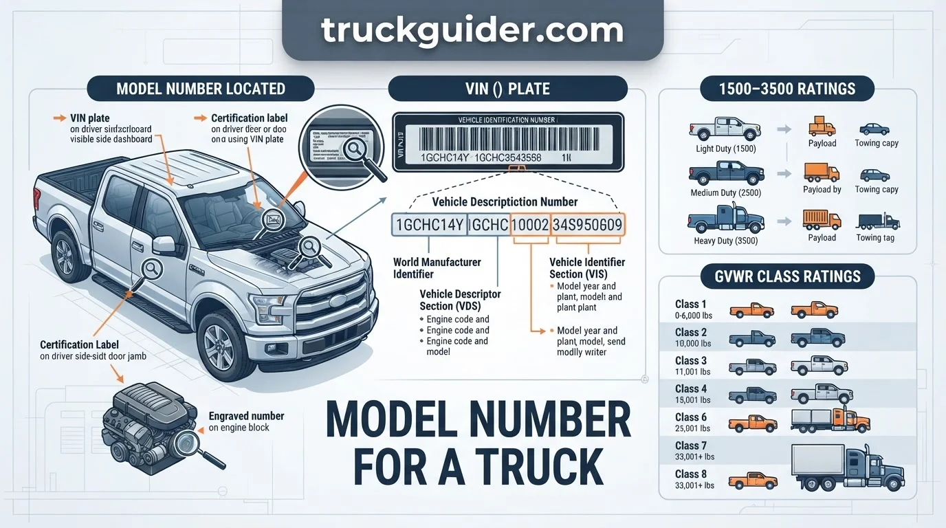 model number for a truck reference infographic