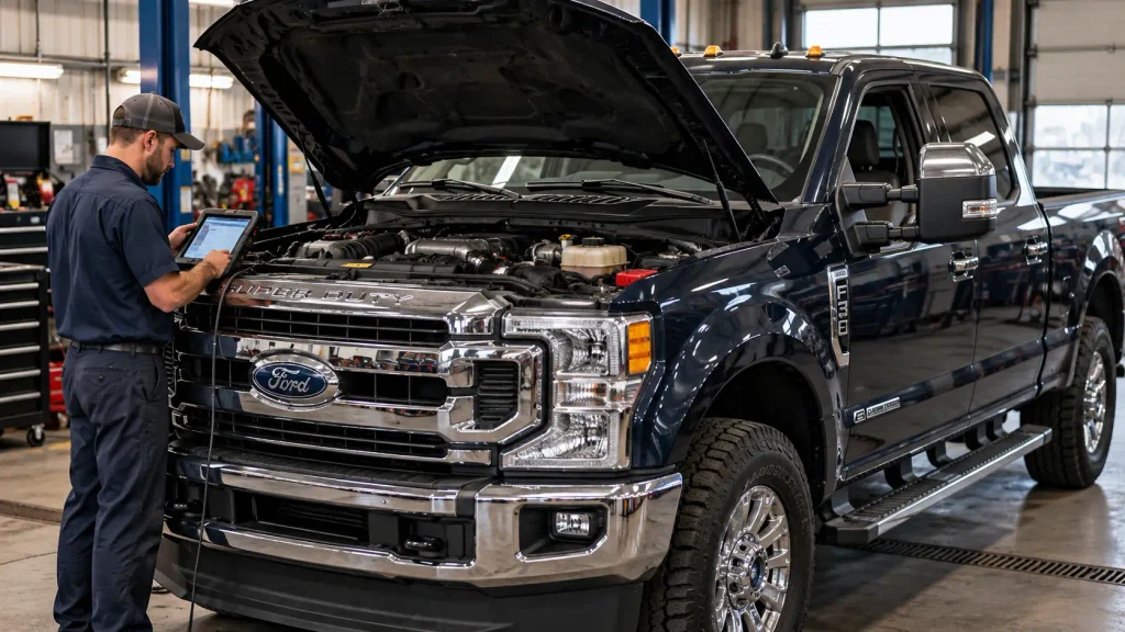 P20EE 6.7 Powerstroke diagnosis on a Ford F-350 with scan tool