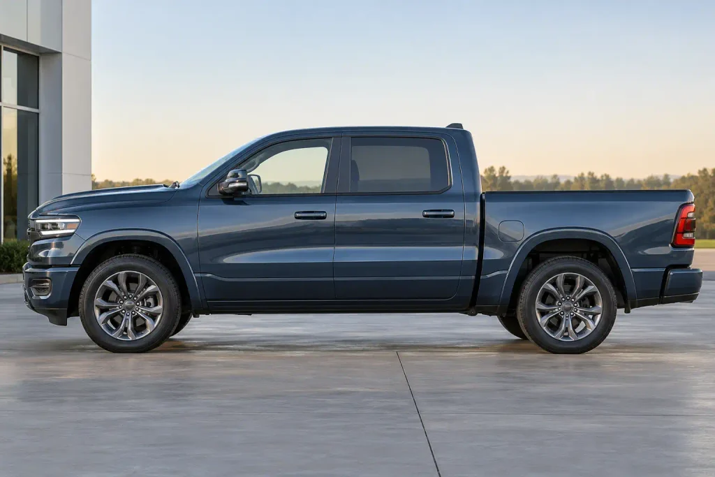 2026 Ram 1500 Crew Cab side profile for wheelbase chart