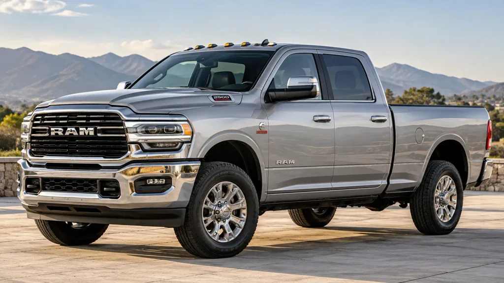 2026 Ram 2500 Crew Cab pickup illustrating the wheelbase chart configurations