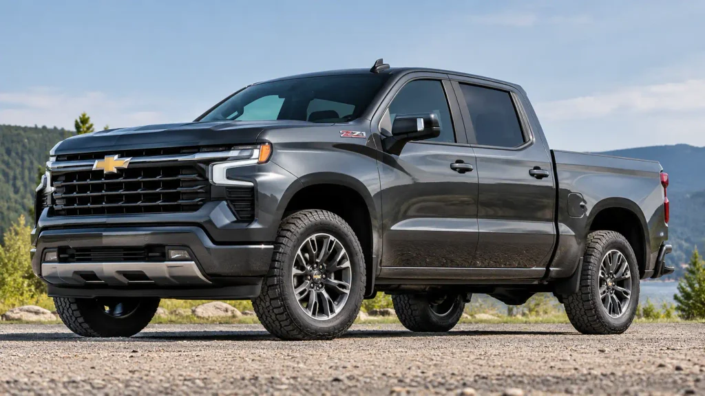 2026 Chevy Silverado 1500 on level ground with underbody visible